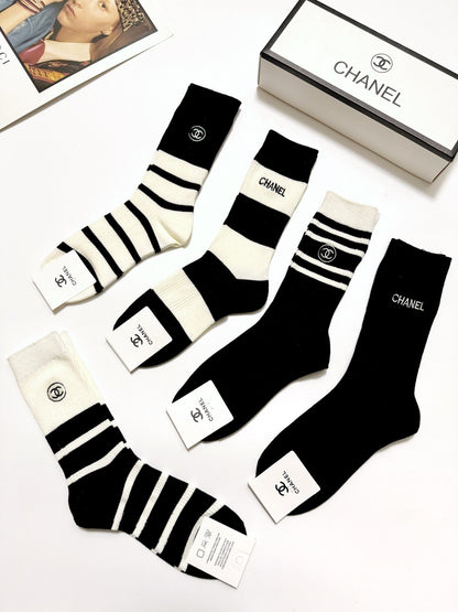 Classic Embroidered Cotton Socks