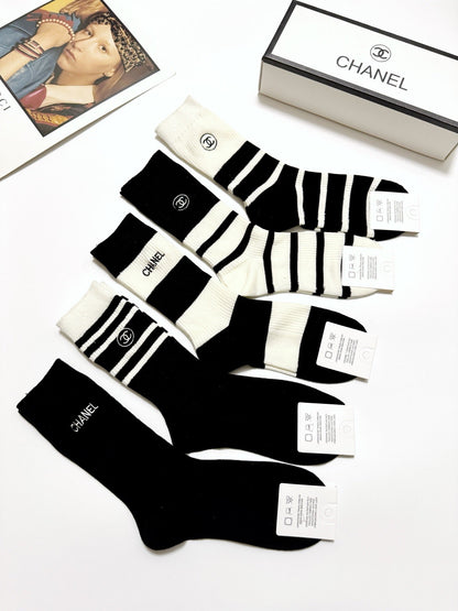 Classic Embroidered Cotton Socks