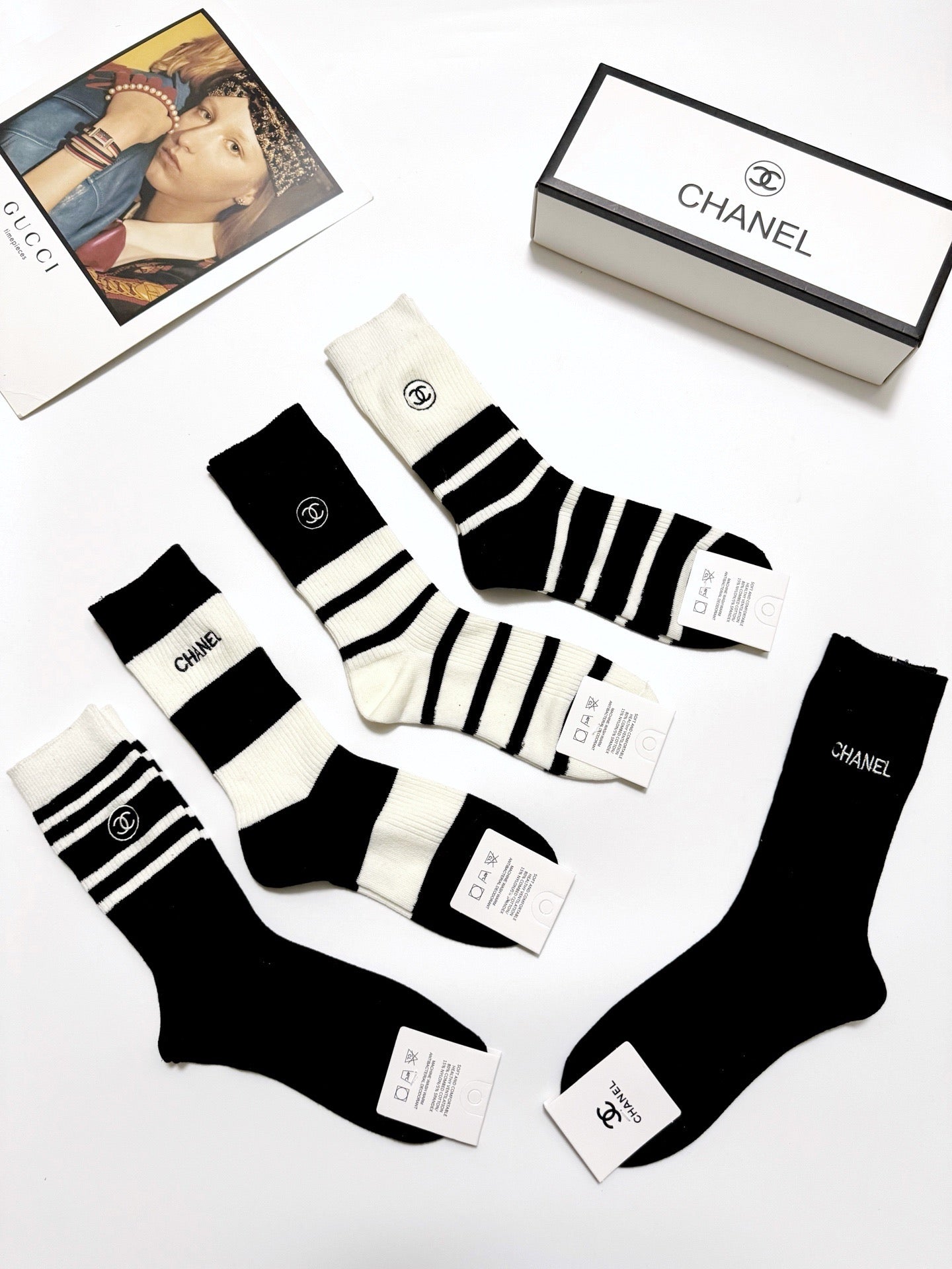 Classic Embroidered Cotton Socks