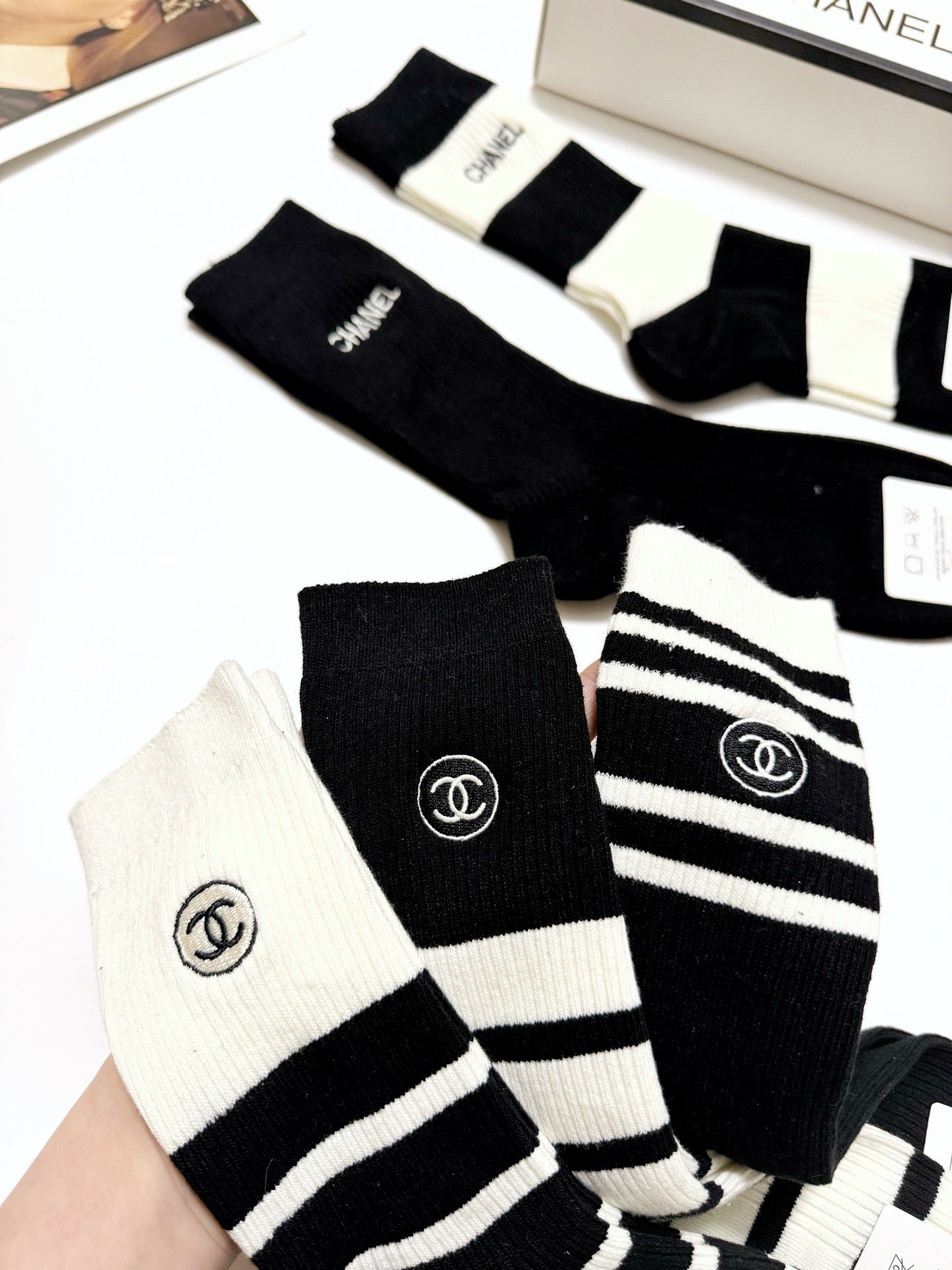 Classic Embroidered Cotton Socks