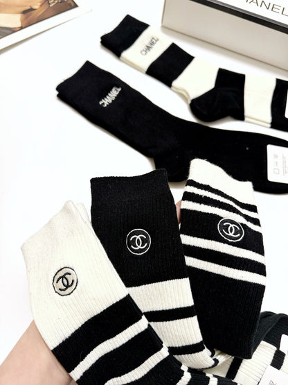 Classic Embroidered Cotton Socks