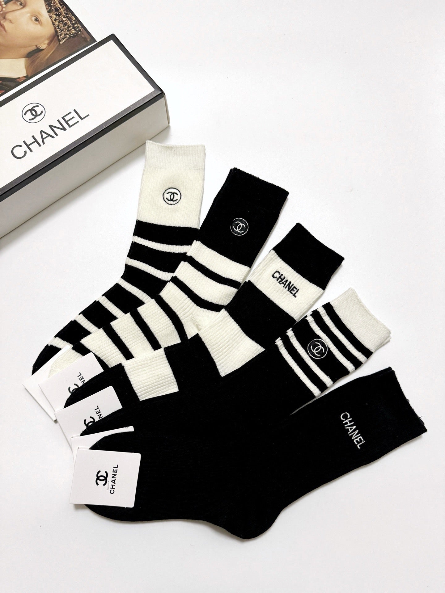 Classic Embroidered Cotton Socks