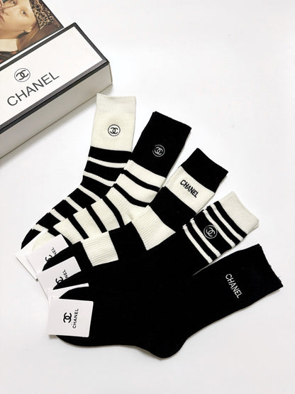 Classic Embroidered Cotton Socks