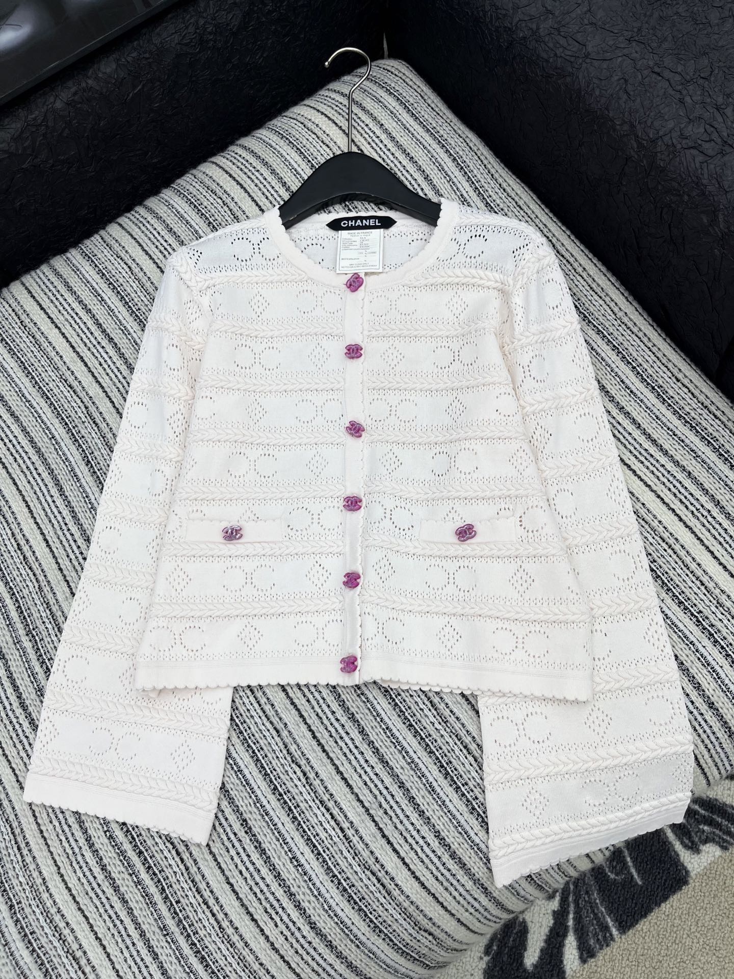 25fw new crochet round neck cardigan