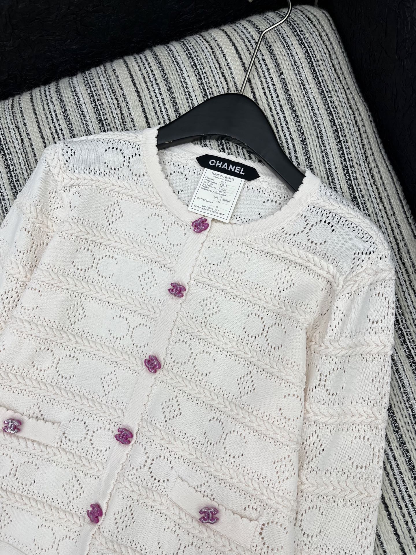 25fw new crochet round neck cardigan