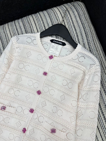 25fw new crochet round neck cardigan