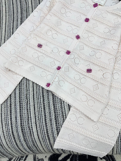 25fw new crochet round neck cardigan