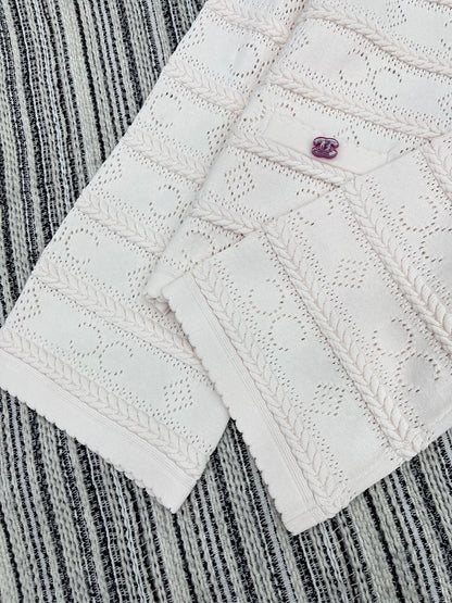 25fw new crochet round neck cardigan