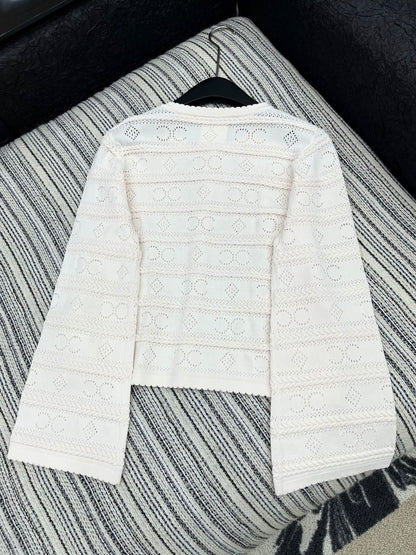 25fw new crochet round neck cardigan