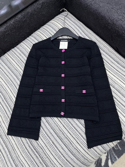 25fw new crochet round neck cardigan