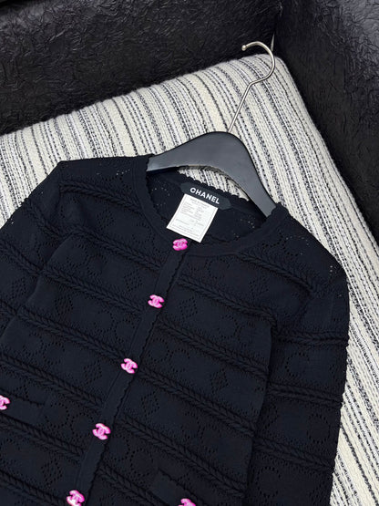 25fw new crochet round neck cardigan