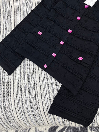 25fw new crochet round neck cardigan