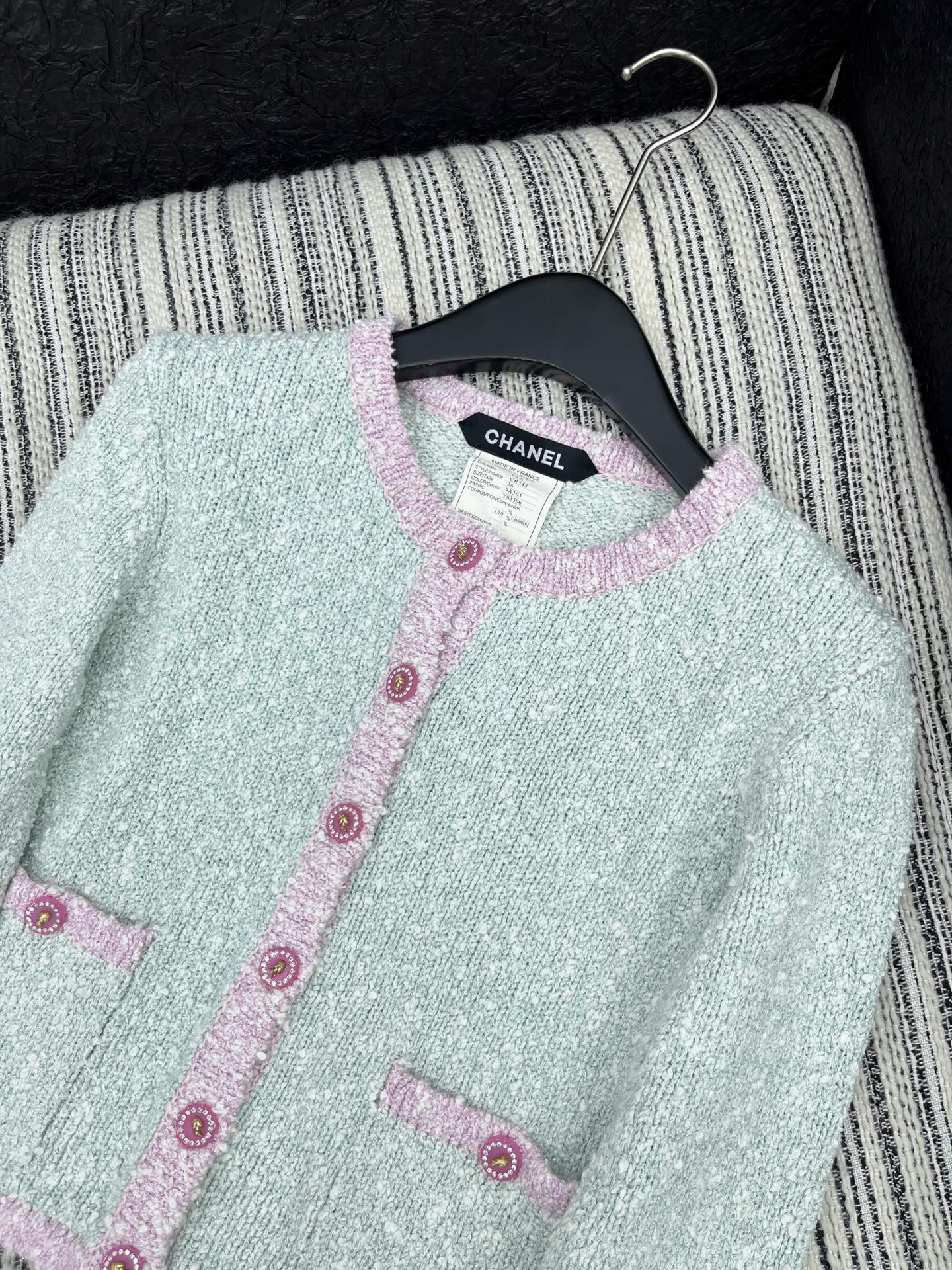 25fw new retro yarn round neck cardigan