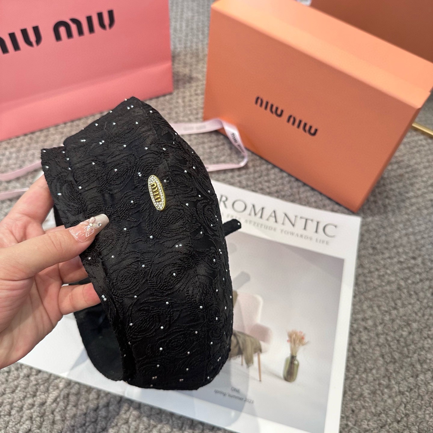 Letter rhinestone beret