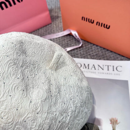 Letter rhinestone beret