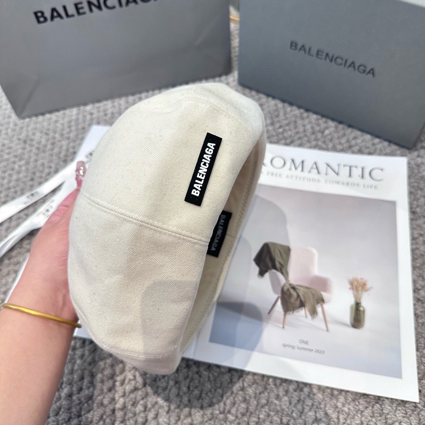 25fw classic letter beret