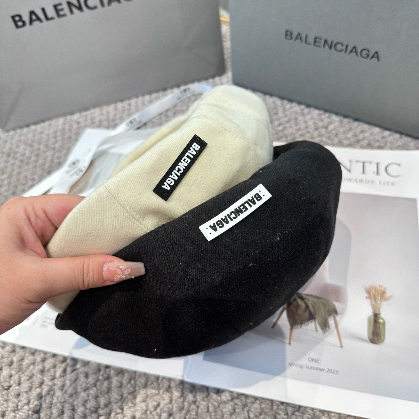 25fw classic letter beret