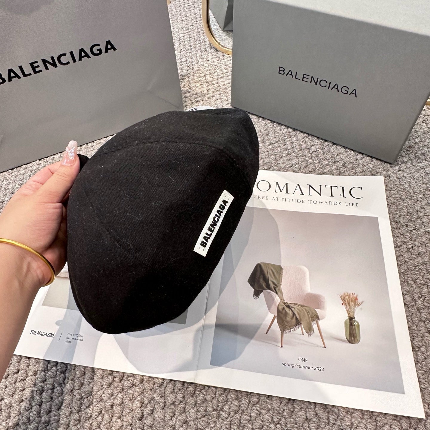 25fw classic letter beret