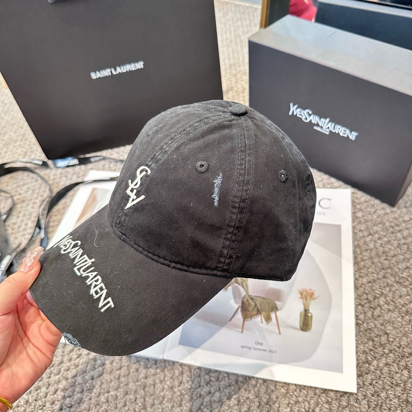 Letter embroidered baseball cap