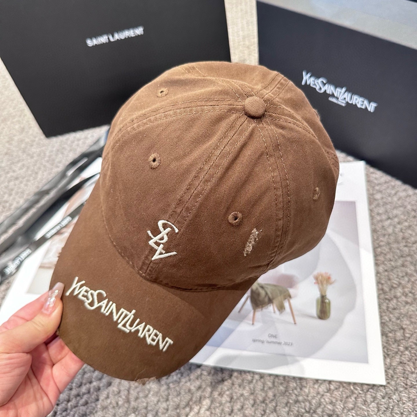 Letter embroidered baseball cap