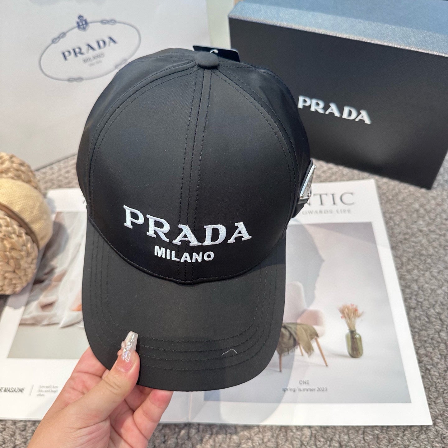 Embroidered lettering baseball cap