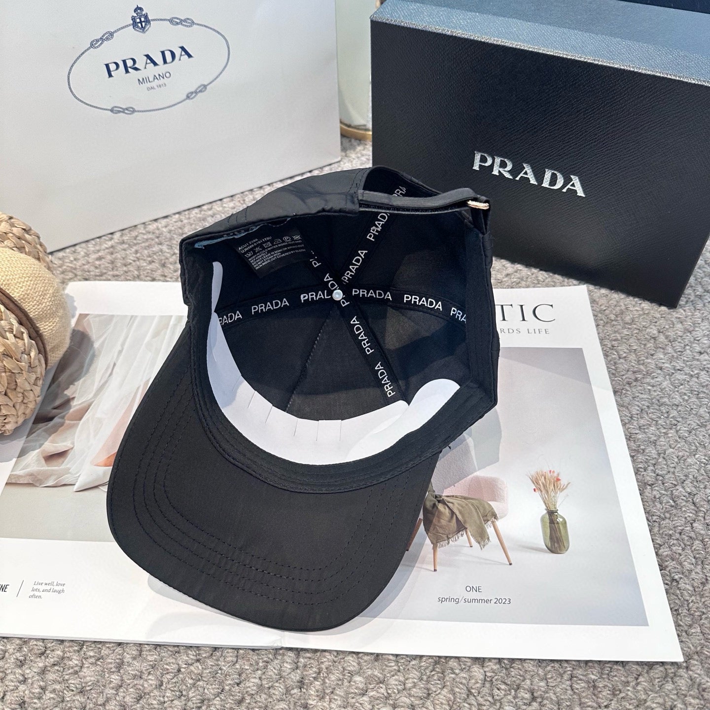 Embroidered lettering baseball cap