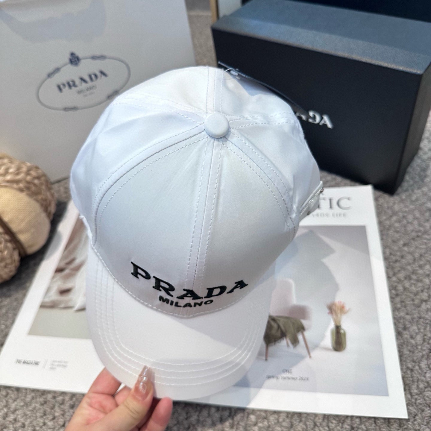 Embroidered lettering baseball cap