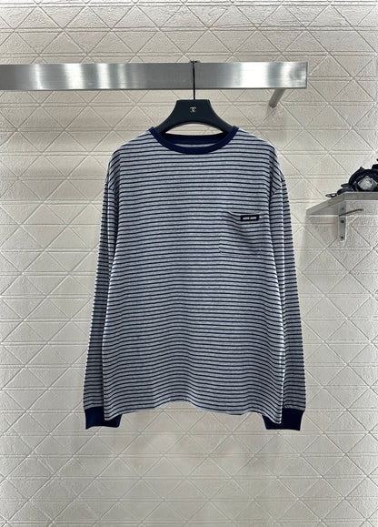 25fw new contrast color striped long sleeves