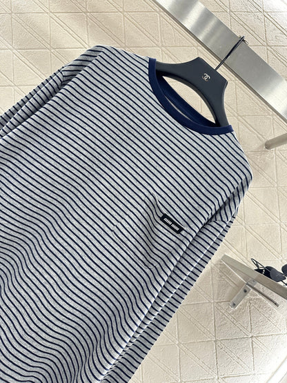 25fw new contrast color striped long sleeves