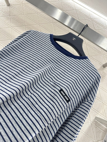 25fw new contrast color striped long sleeves