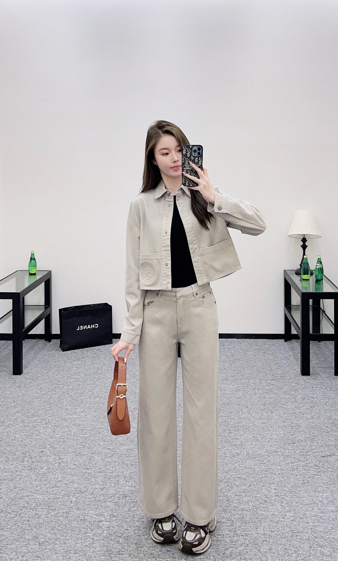 25fw new denim jacket with trousers suit