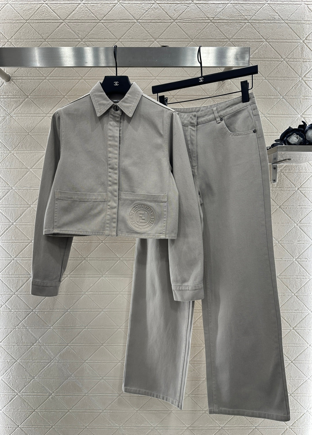 25fw new denim jacket with trousers suit