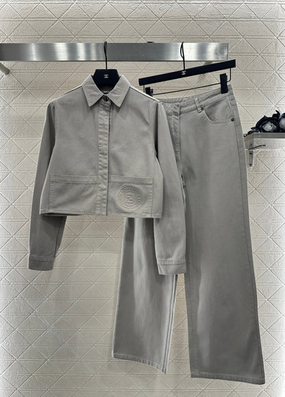 25fw new denim jacket with trousers suit