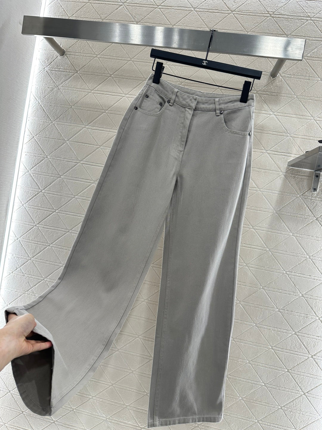 25fw new denim belt jacket with trousers suit