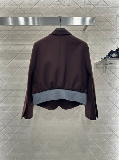 25fw new contrast color suit jacket with trousers set