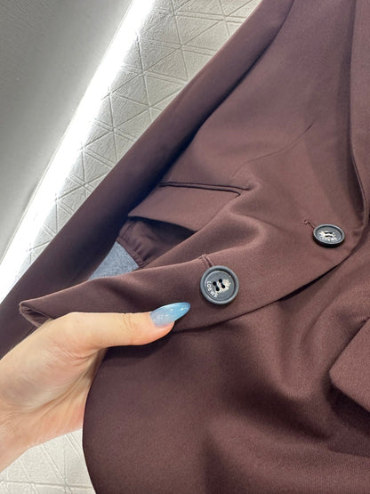 25fw new contrast color suit jacket with trousers set