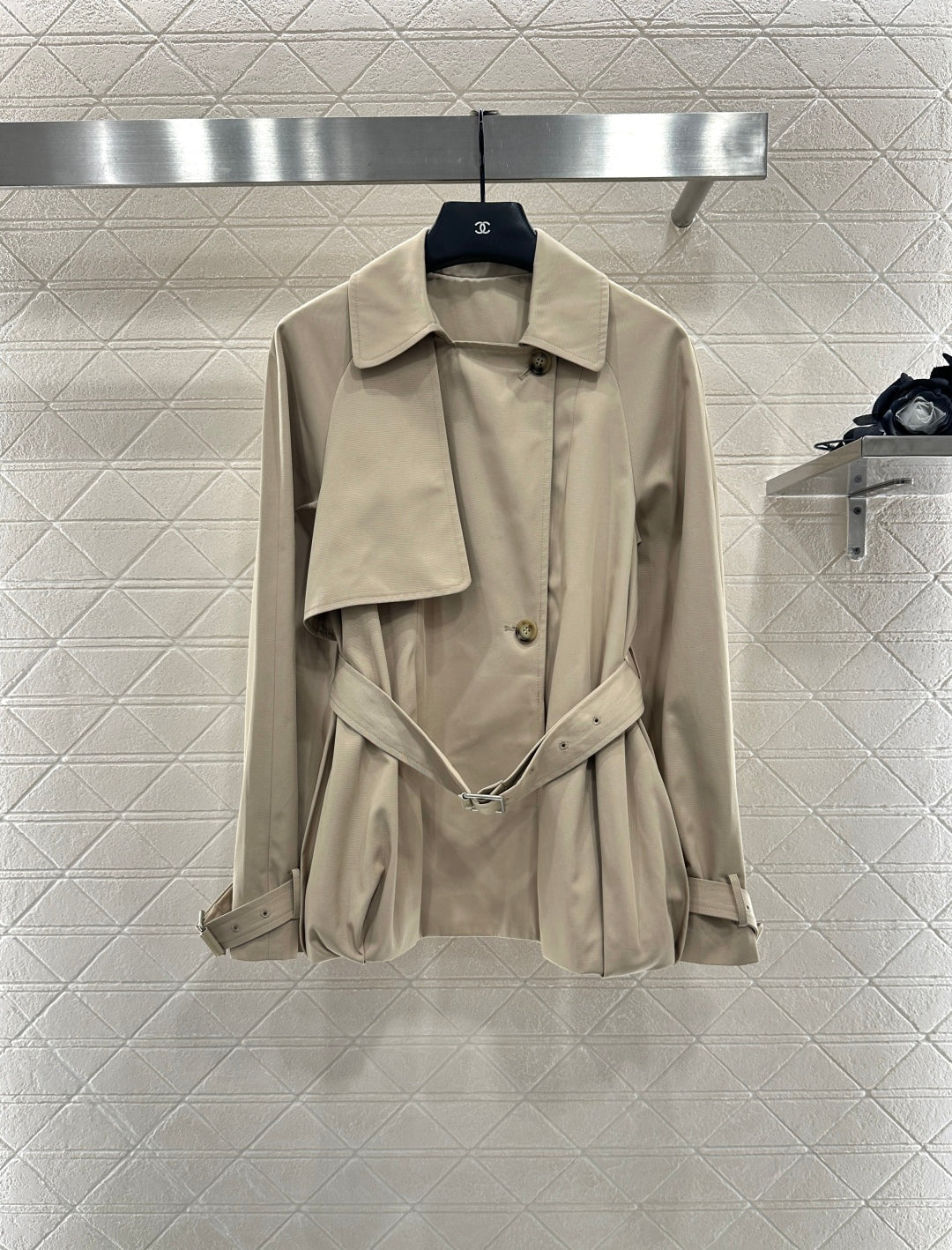 25fw new belted shawl windbreaker jacket