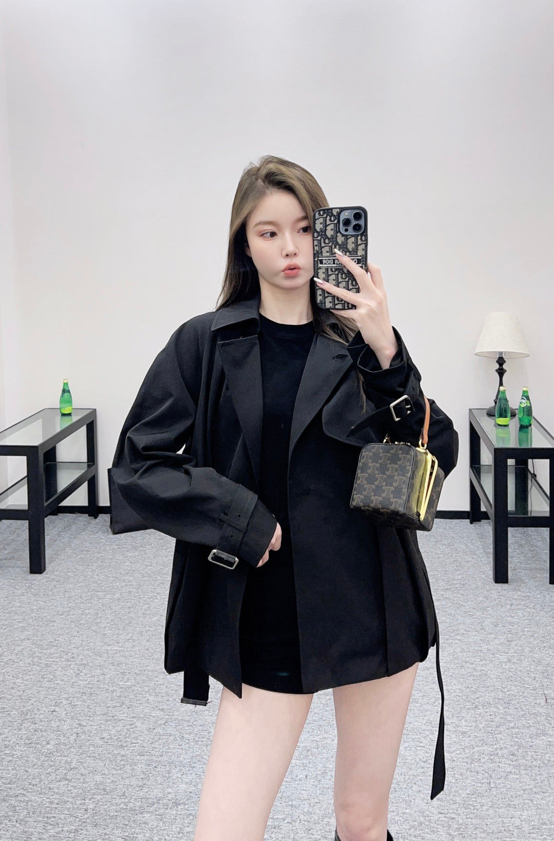 25fw new belted shawl windbreaker jacket