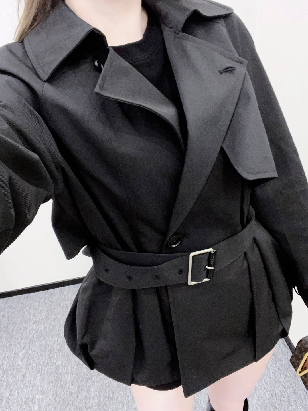 25fw new belted shawl windbreaker jacket