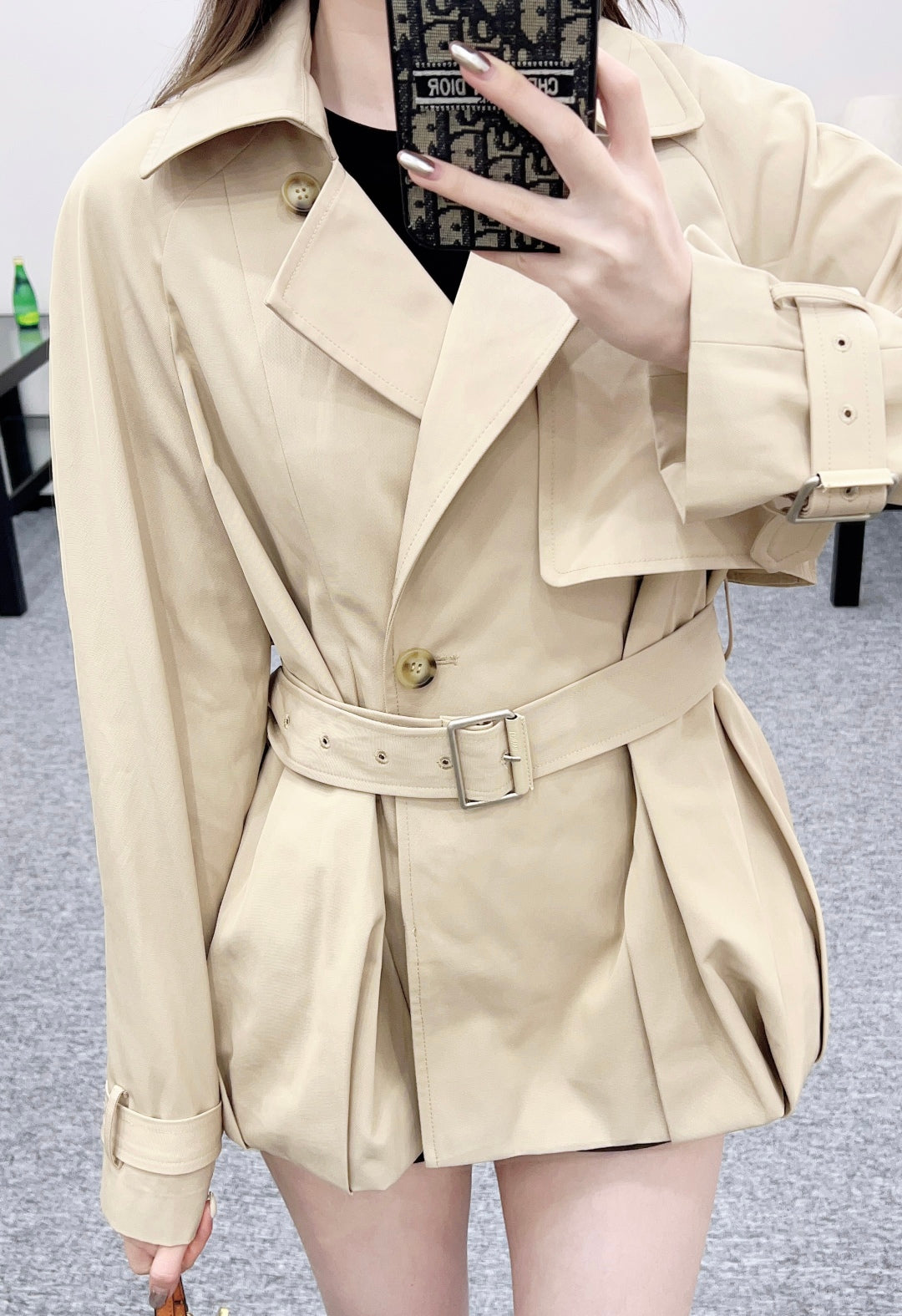 25fw new belted shawl windbreaker jacket