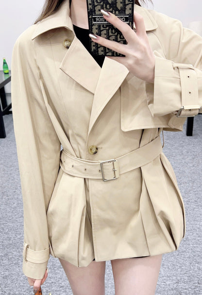 25fw new belted shawl windbreaker jacket