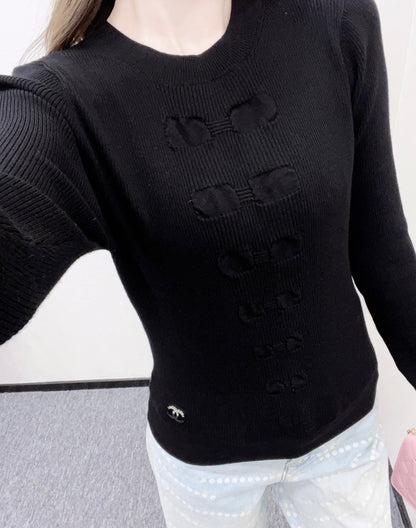 25fw new bow long-sleeved sweater