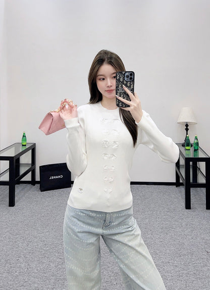 25fw new bow long-sleeved sweater