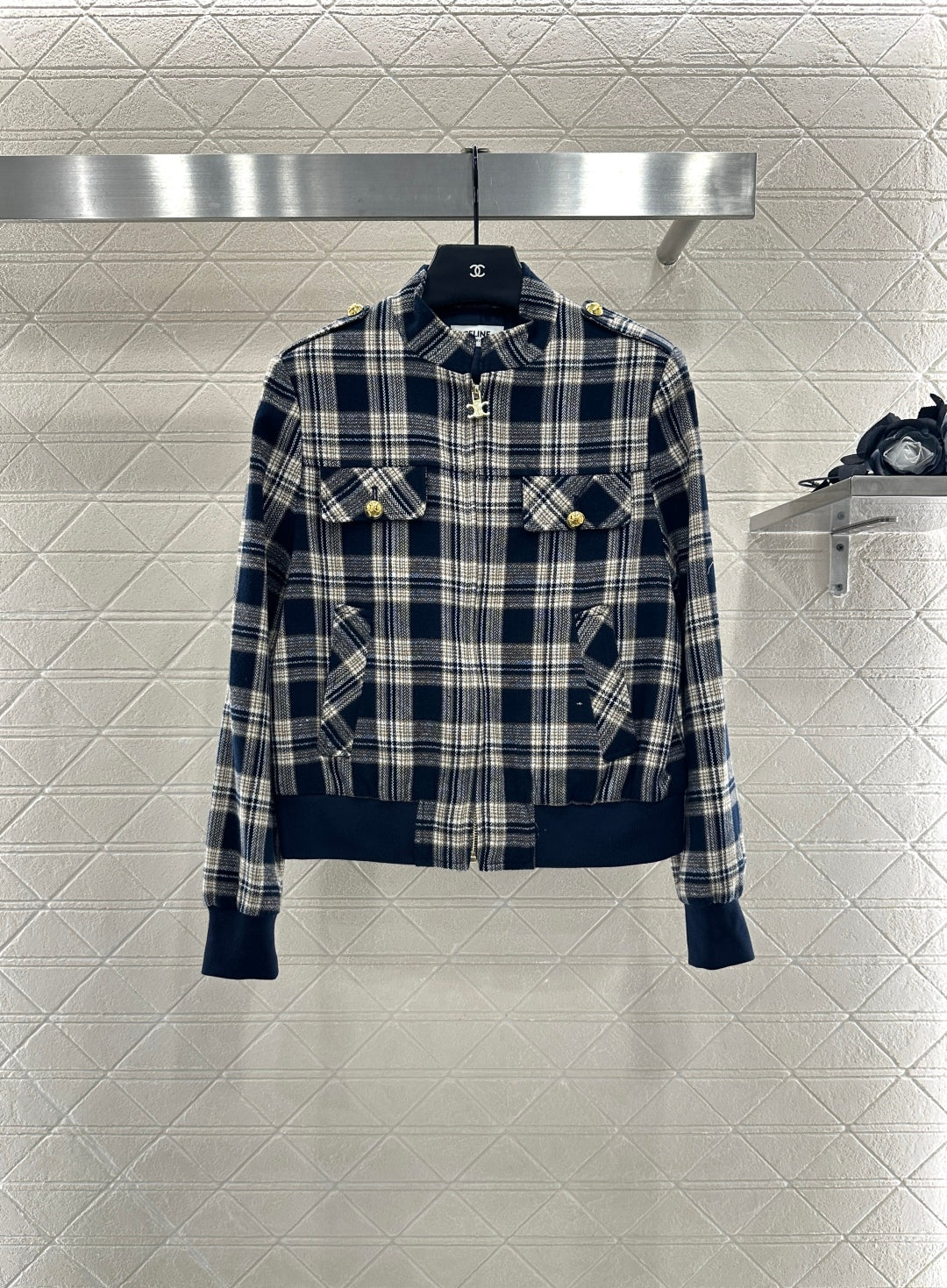 25fw new plaid zipper jacket