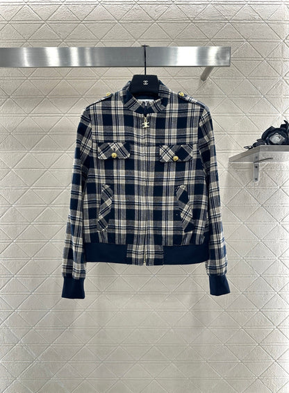 25fw new plaid zipper jacket