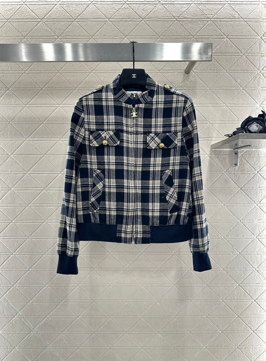 25fw new plaid zipper jacket