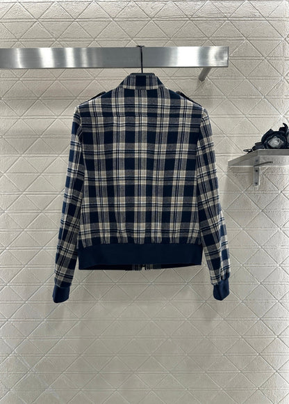 25fw new plaid zipper jacket