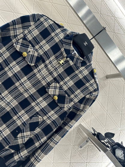 25fw new plaid zipper jacket