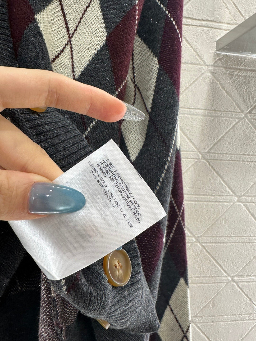 25fw new diamond jacquard knitted cardigan