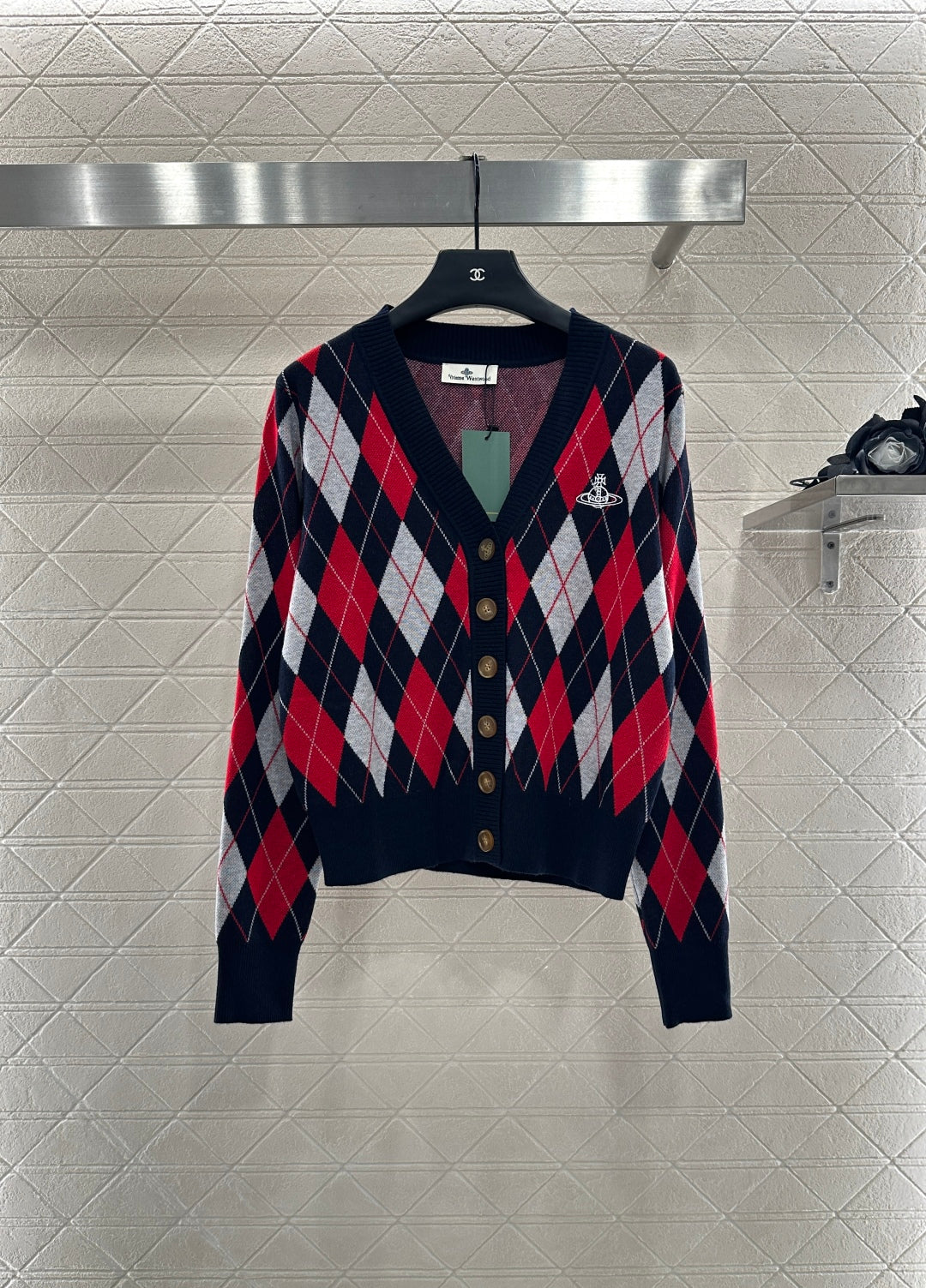 25fw new diamond jacquard knitted cardigan